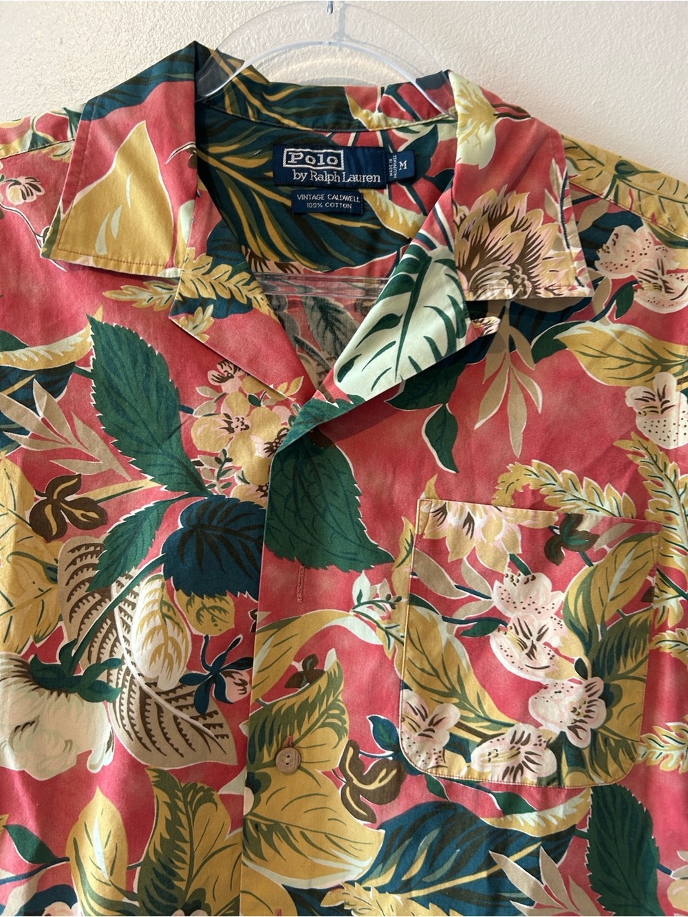Vintage Polo by Ralph Lauren Medium Caldwell 100% Cotton Hawaiian Shirt EUC - Picture 3 of 7